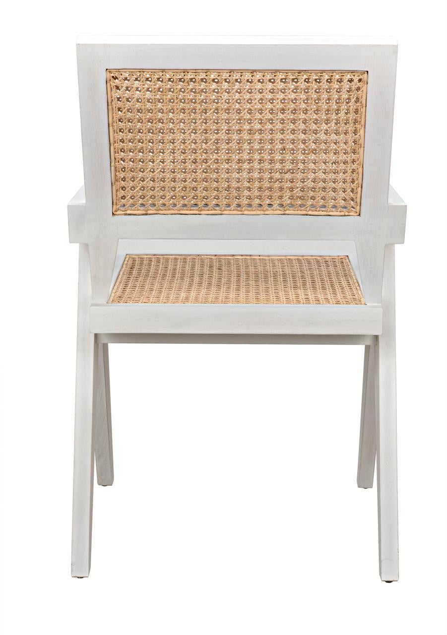 Noir Jude Dining Chair, White Wash, Caning, 35"H (GCHA278WH YUU6013JWM)