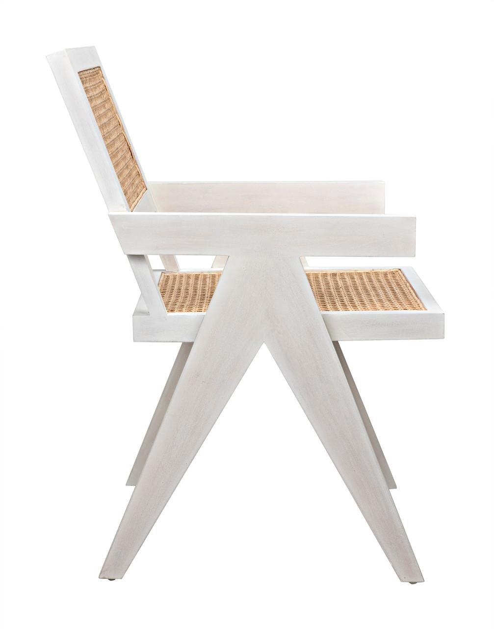 Noir Jude Dining Chair, White Wash, Caning, 35"H (GCHA278WH YUU6013JWM)