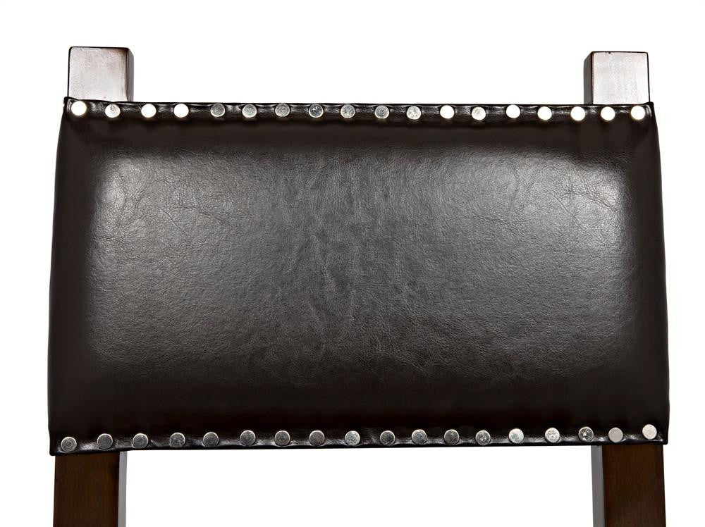 Noir Kerouac Dining Chair, Distressed Brown, Brown Leather, 37"H (GCHA275D YUU6013JWQ)
