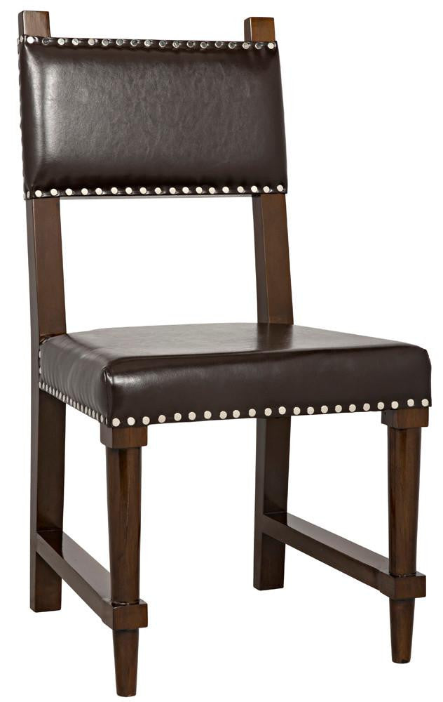 Noir Kerouac Dining Chair Distressed Brown, Brown