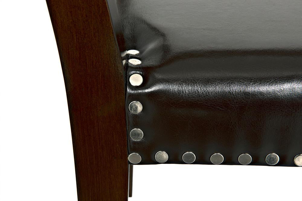 Noir Kerouac Dining Chair, Distressed Brown, Brown Leather, 37"H (GCHA275D YUU6013JWQ)