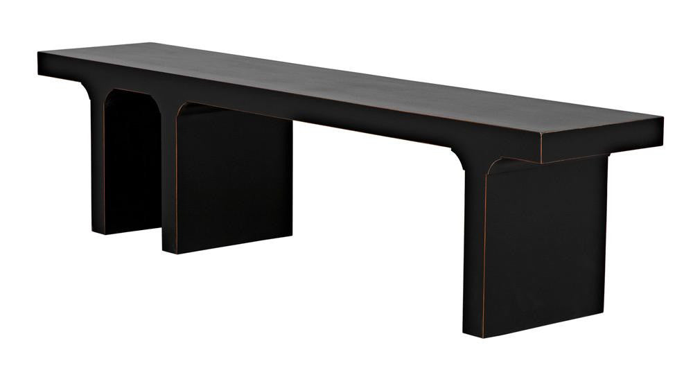 Noir Kir Bench, Hand-Rubbed Black, 74"W (GBEN139HB YUU6013FXZ)