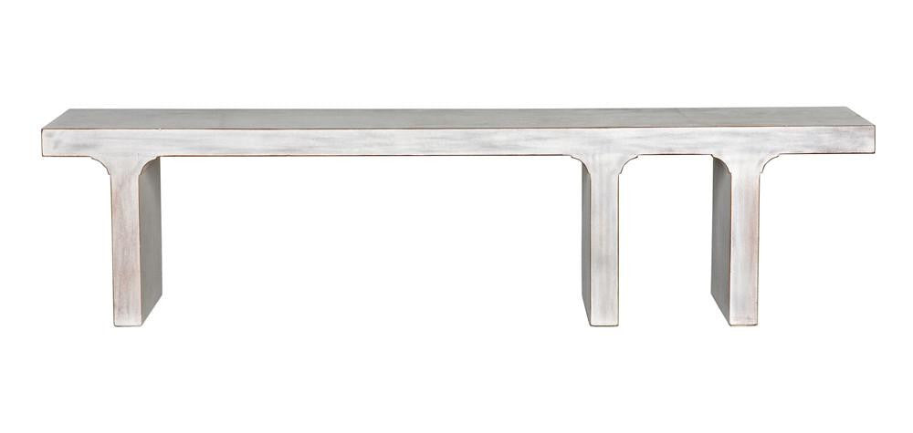 Noir Kir Bench, White Wash, 74"W (GBEN139WH YUU6013FY0)