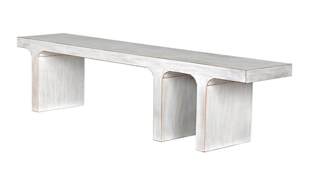 Noir Kir Bench, White Wash, 74"W (GBEN139WH YUU6013FY0)