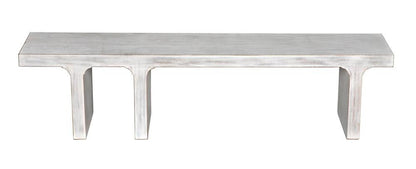 Noir Kir Bench, White Wash, 74"W (GBEN139WH YUU6013FY0)