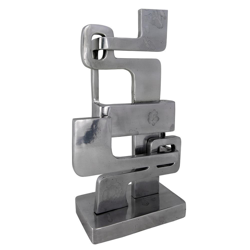 Noir Kubric Sculpture Polished Silver