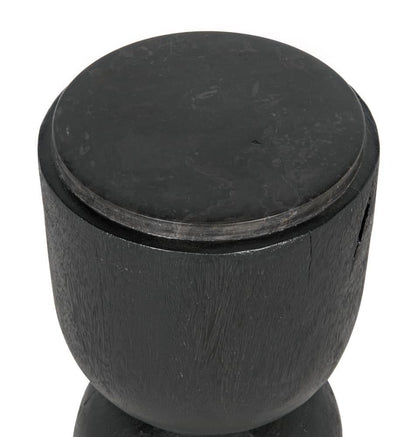Noir Kudoro Side Table, Burnt Black, 26"H (AW-27BB YUU6013NR3)