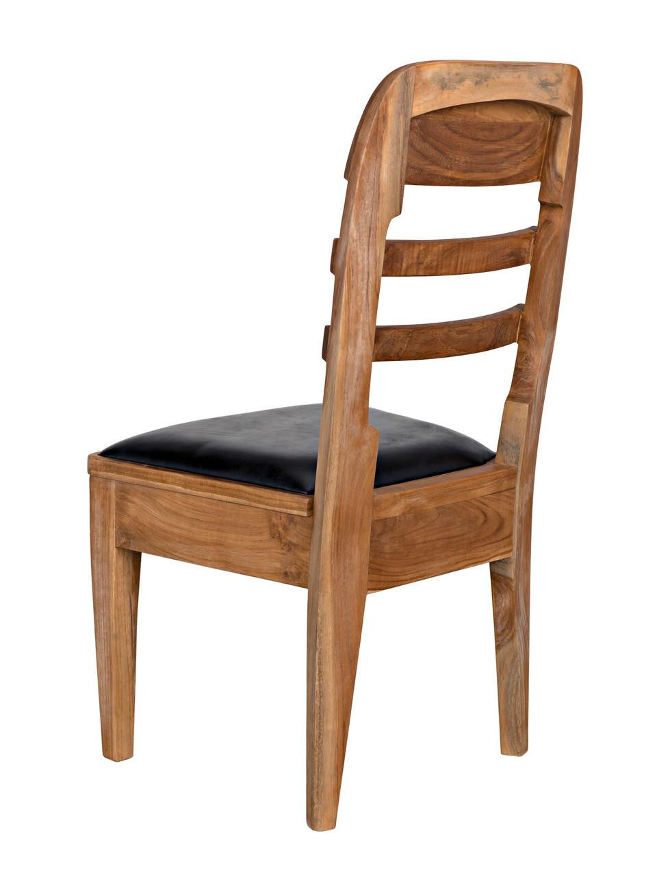 Noir Laila Dining Chair, Natural, Black Leather, 36"H (AE-172T YUU6013JWV)