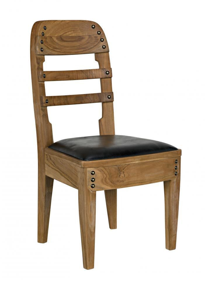 Noir Laila Dining Chair Natural, Black