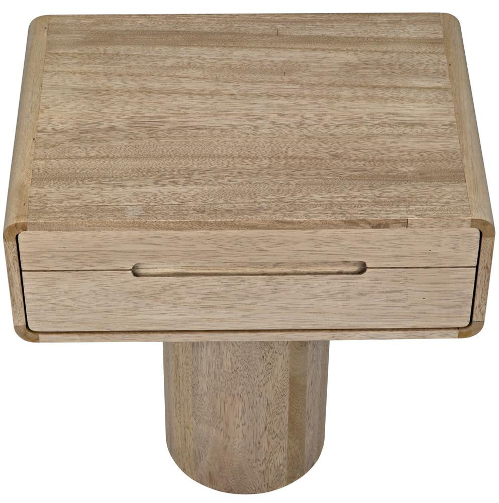 Noir Langford Side Table, Washed Walnut, 26"H (GTAB871WAW YUU6013NR7)