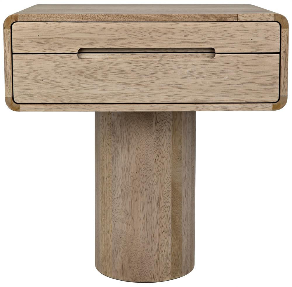 Noir Langford Side Table, Washed Walnut, 26"H (GTAB871WAW YUU6013NR7)