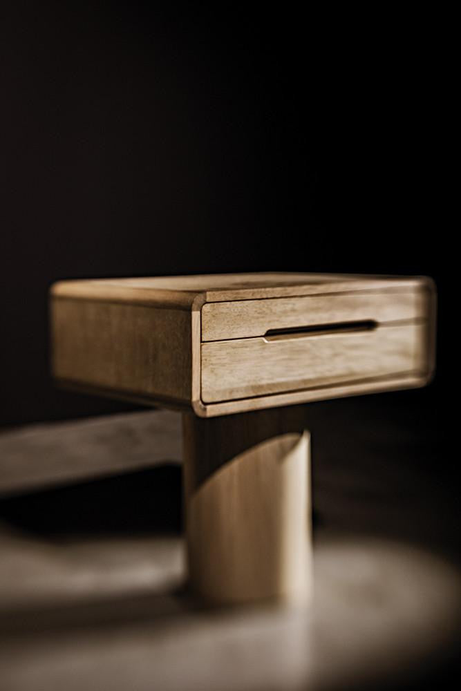 Noir Langford Side Table, Washed Walnut, 26"H (GTAB871WAW YUU6013NR7)