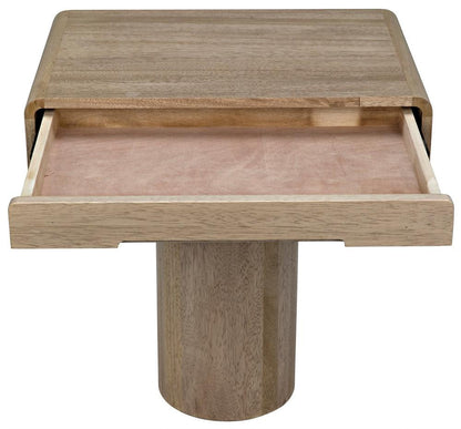 Noir Langford Side Table, Washed Walnut, 26"H (GTAB871WAW YUU6013NR7)