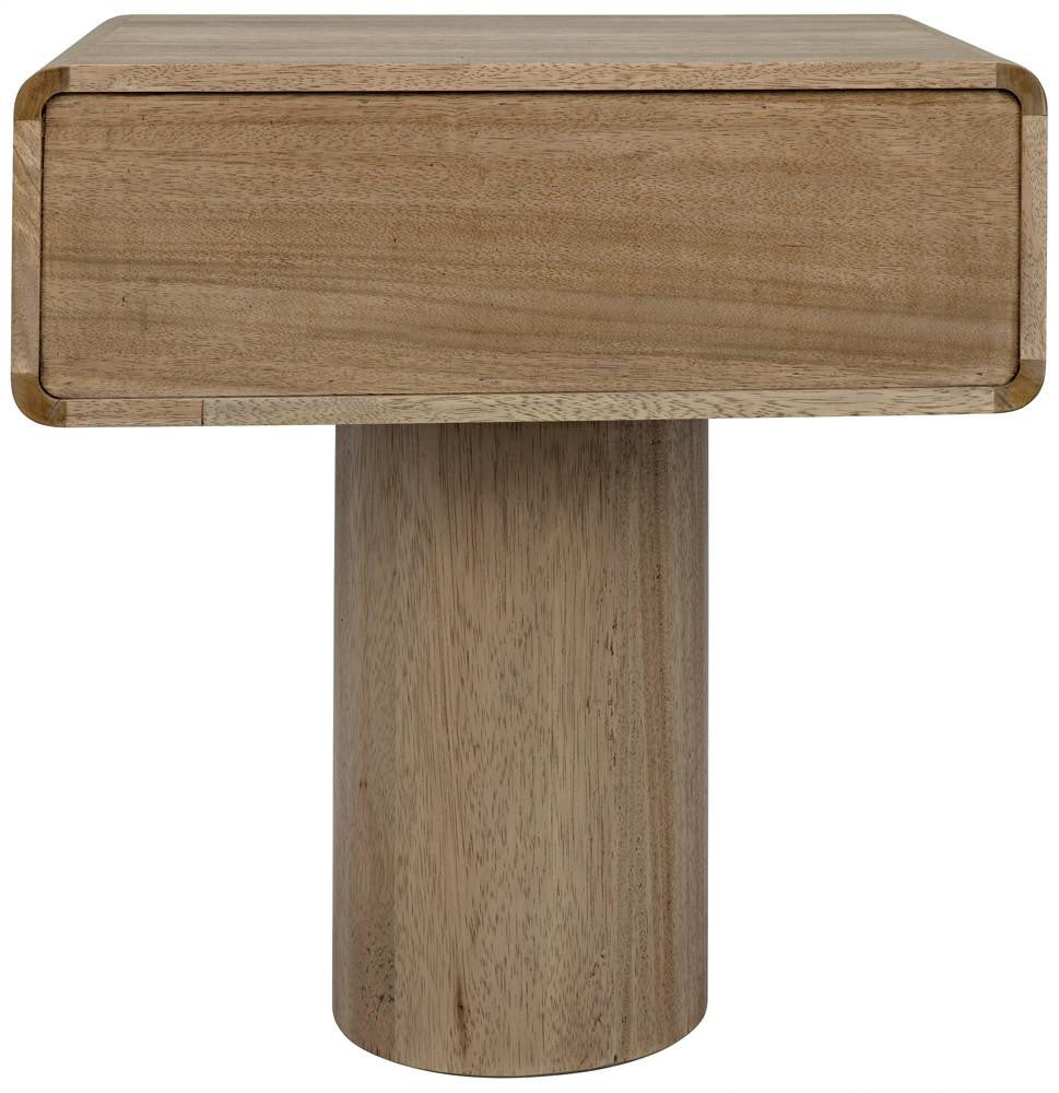 Noir Langford Side Table, Washed Walnut, 26"H (GTAB871WAW YUU6013NR7)