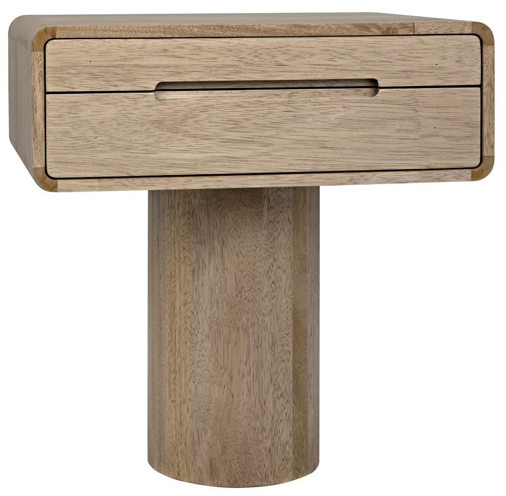 Noir Langford Side Table, Washed Walnut, 26"H (GTAB871WAW YUU6013NR7)
