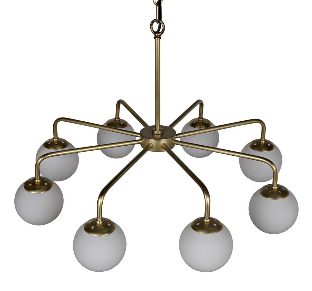 Noir Larenta Chandelier Antique Brass
