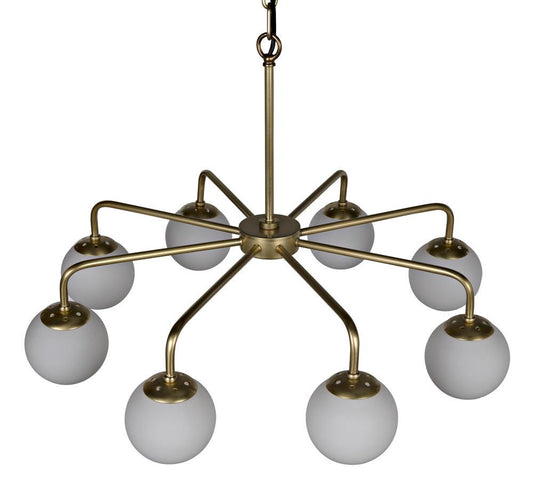 Noir Larenta Chandelier Antique Brass