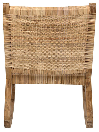 Noir Las Palmas Rocking Chair, Natural, Peeled Rattan, 25.5"W (GCHA282T YUU6013HX4)