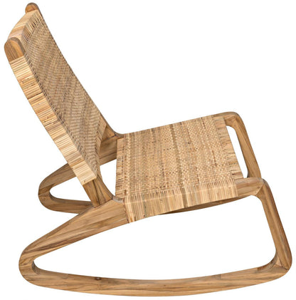 Noir Las Palmas Rocking Chair, Natural, Peeled Rattan, 25.5"W (GCHA282T YUU6013HX4)