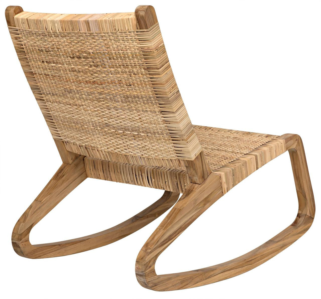 Noir Las Palmas Rocking Chair, Natural, Peeled Rattan, 25.5"W (GCHA282T YUU6013HX4)