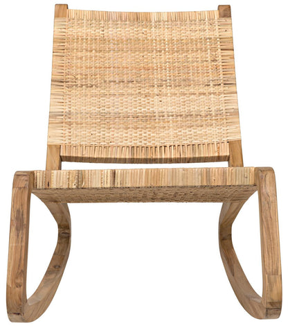 Noir Las Palmas Rocking Chair, Natural, Peeled Rattan, 25.5"W (GCHA282T YUU6013HX4)