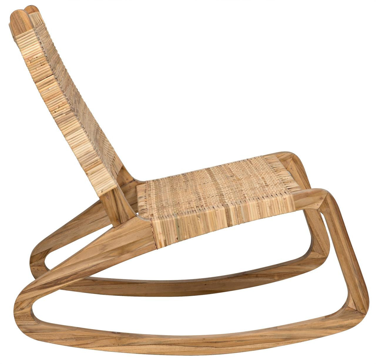 Noir Las Palmas Rocking Chair, Natural, Peeled Rattan, 25.5"W (GCHA282T YUU6013HX4)