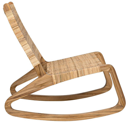Noir Las Palmas Rocking Chair, Natural, Peeled Rattan, 25.5"W (GCHA282T YUU6013HX4)