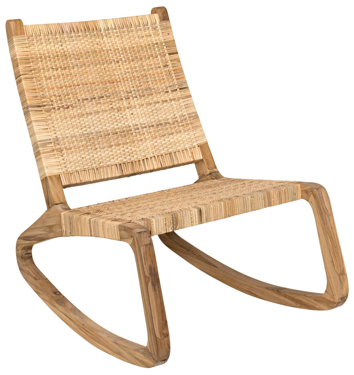 Noir Las Palmas Rocking Chair, Natural, Peeled Rattan, 25.5"W (GCHA282T YUU6013HX4)