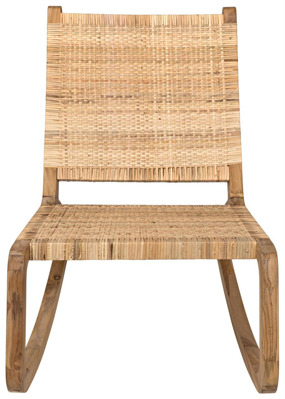 Noir Las Palmas Rocking Chair, Natural, Peeled Rattan, 25.5"W (GCHA282T YUU6013HX4)