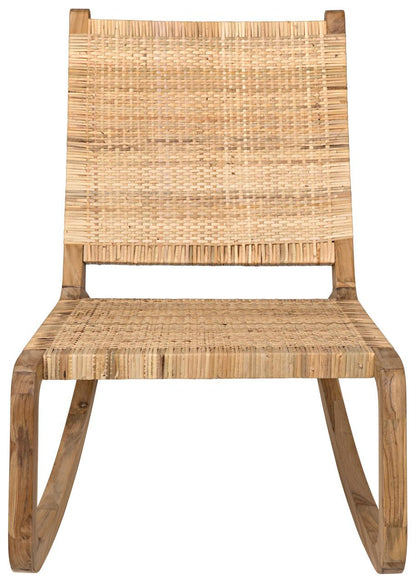 Noir Las Palmas Rocking Chair, Natural, Peeled Rattan, 25.5"W (GCHA282T YUU6013HX4)