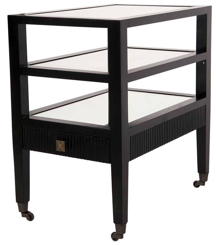 Noir Lesly Side Table Distressed Black