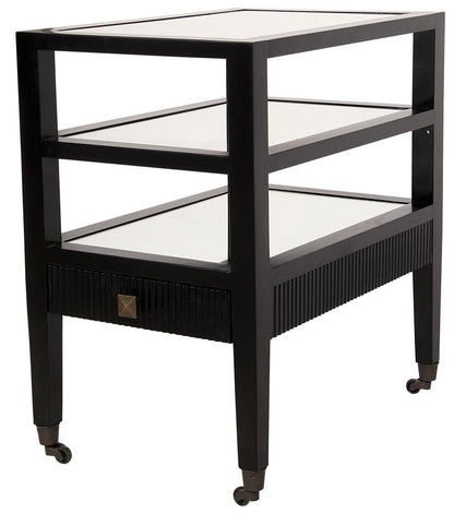 Noir Lesly Side Table Distressed Black