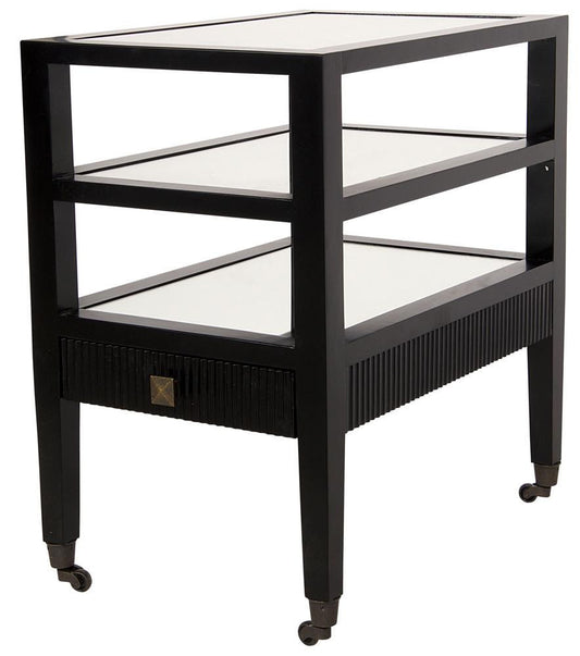 Noir Lesly Side Table Distressed Black