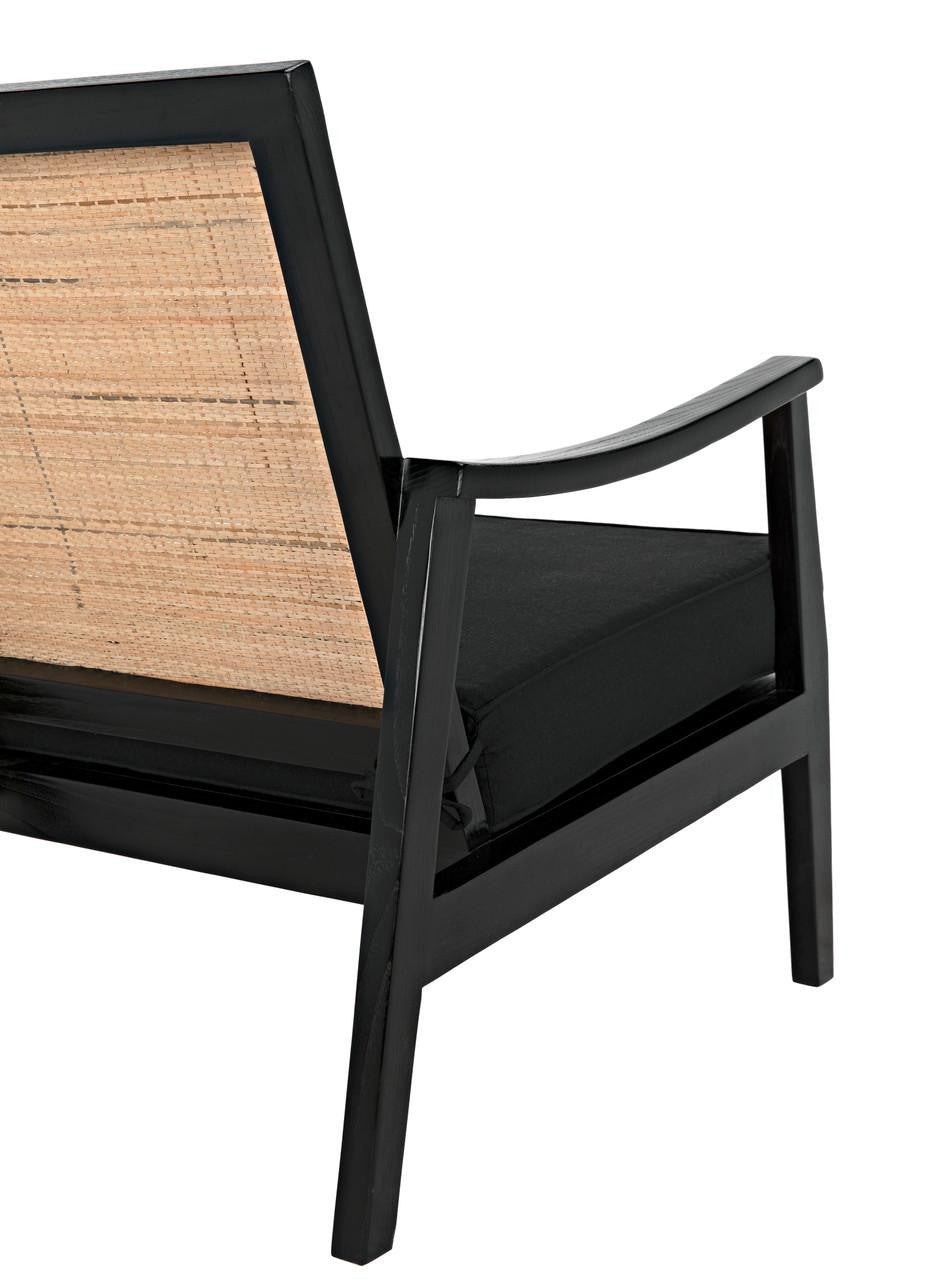 Noir Lichtenstein Chair, Charcoal Black, Black Cotton Fabric, 30.5"H (AE-215CHB YUU6013HW4)
