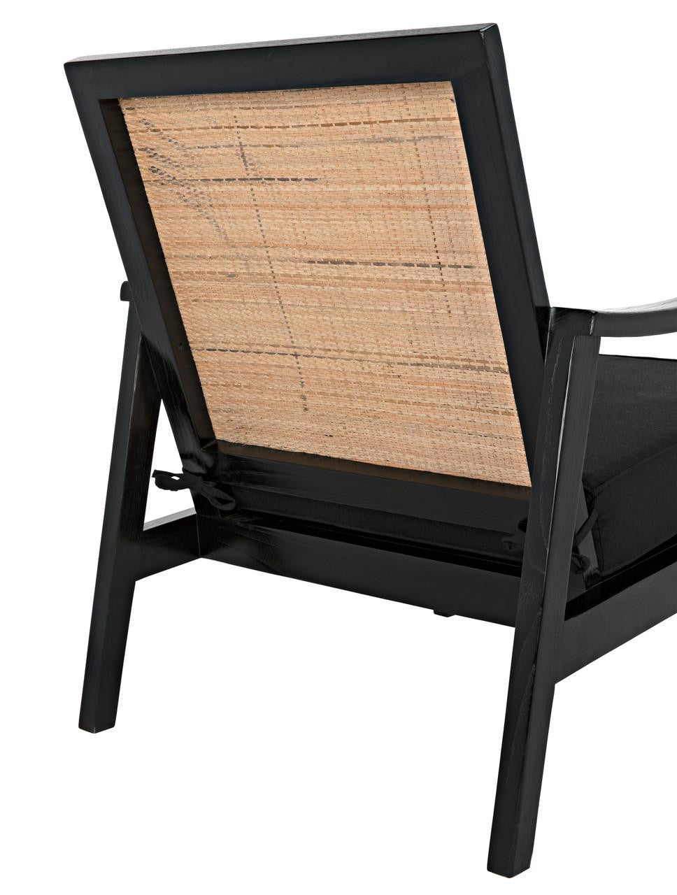 Noir Lichtenstein Chair, Charcoal Black, Black Cotton Fabric, 30.5"H (AE-215CHB YUU6013HW4)