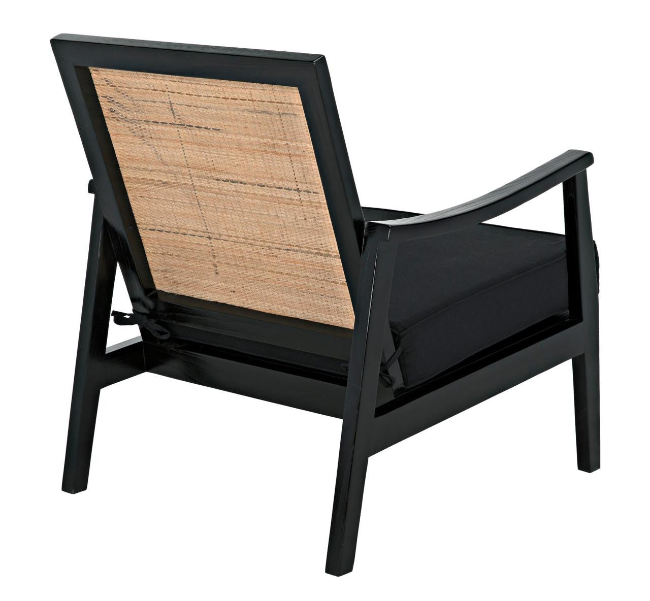 Noir Lichtenstein Chair, Charcoal Black, Black Cotton Fabric, 30.5"H (AE-215CHB YUU6013HW4)