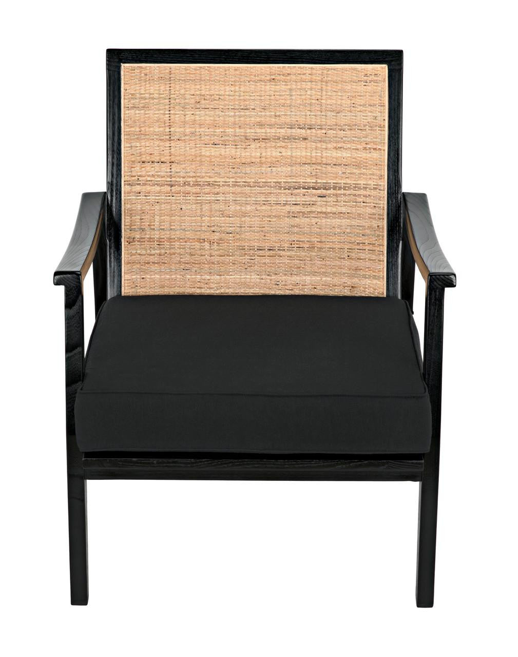 Noir Lichtenstein Chair, Charcoal Black, Black Cotton Fabric, 30.5"H (AE-215CHB YUU6013HW4)