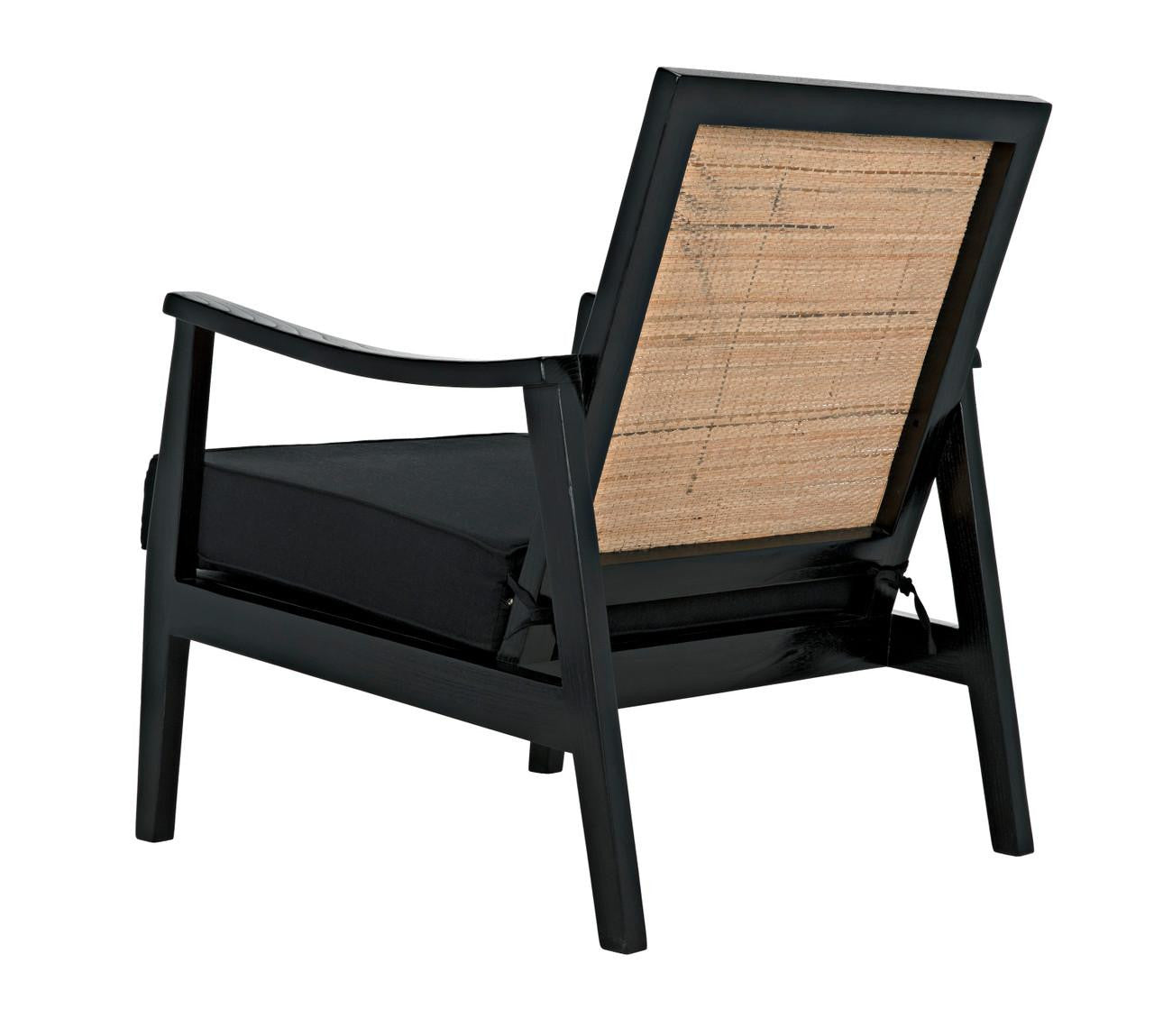 Noir Lichtenstein Chair, Charcoal Black, Black Cotton Fabric, 30.5"H (AE-215CHB YUU6013HW4)