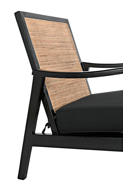 Noir Lichtenstein Chair, Charcoal Black, Black Cotton Fabric, 30.5"H (AE-215CHB YUU6013HW4)