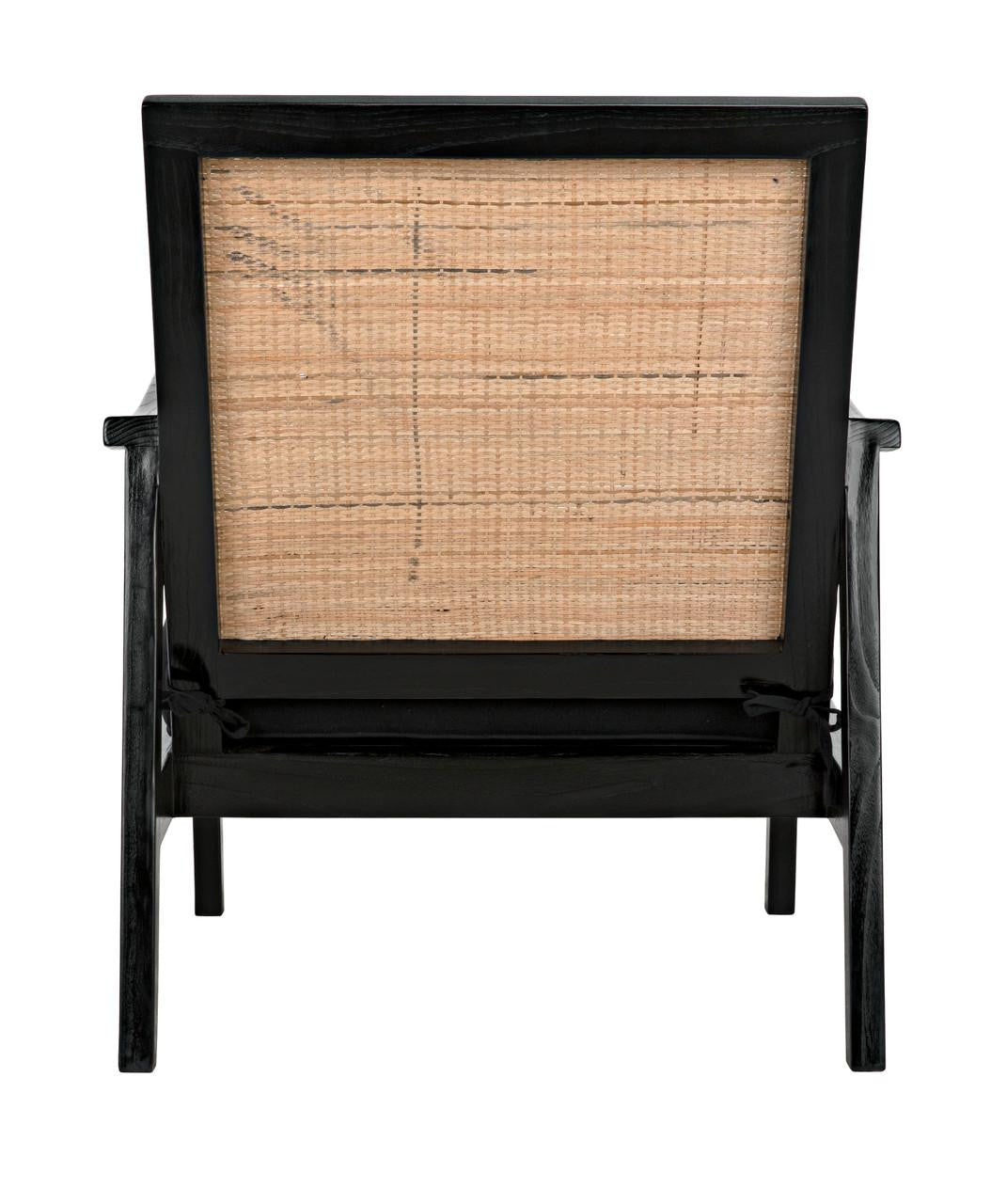Noir Lichtenstein Chair, Charcoal Black, Black Cotton Fabric, 30.5"H (AE-215CHB YUU6013HW4)