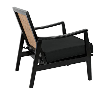Noir Lichtenstein Chair, Charcoal Black, Black Cotton Fabric, 30.5"H (AE-215CHB YUU6013HW4)