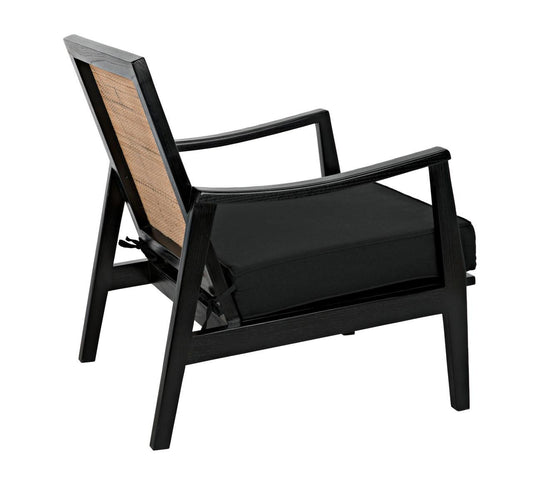 Noir Lichtenstein Chair, Charcoal Black, Black Cotton Fabric, 30.5"H (AE-215CHB YUU6013HW4)