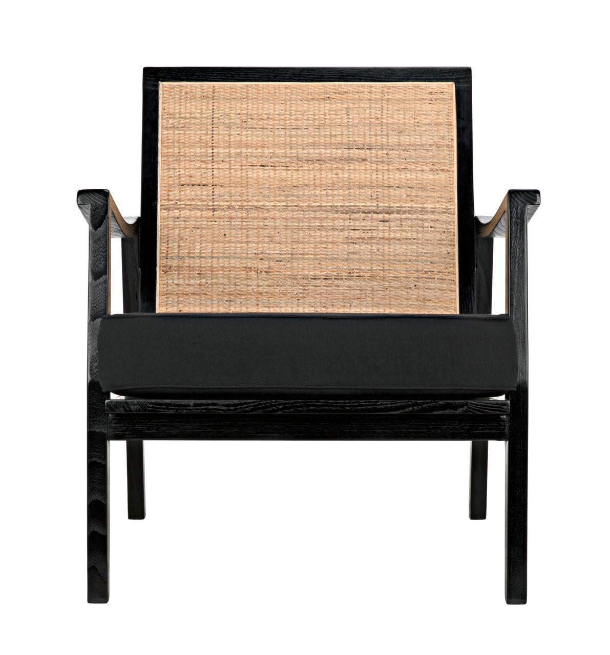 Noir Lichtenstein Chair, Charcoal Black, Black Cotton Fabric, 30.5"H (AE-215CHB YUU6013HW4)