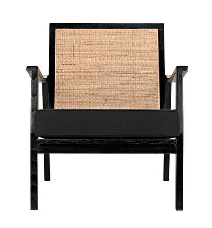 Noir Lichtenstein Chair, Charcoal Black, Black Cotton Fabric, 30.5"H (AE-215CHB YUU6013HW4)
