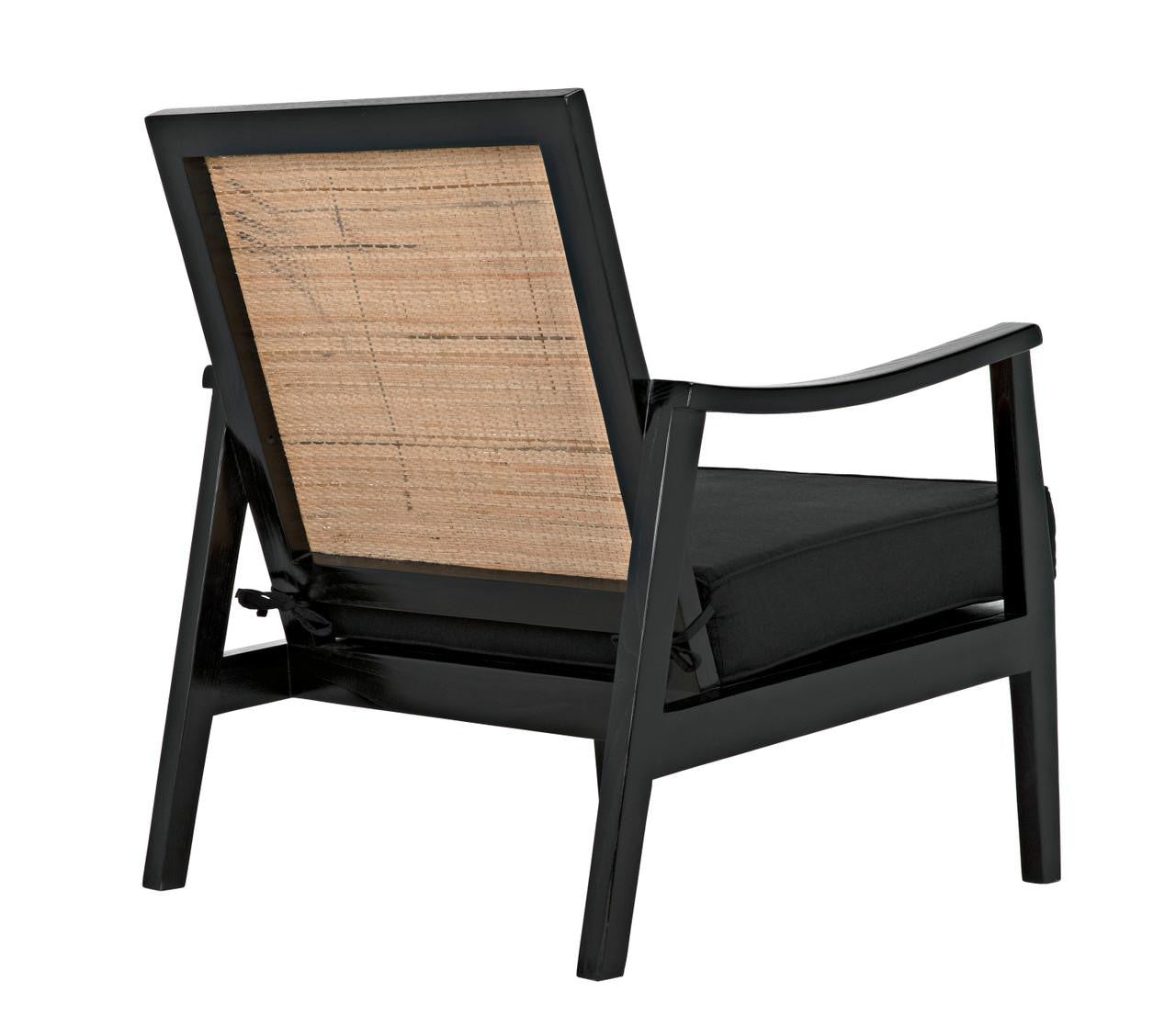 Noir Lichtenstein Chair, Charcoal Black, Black Cotton Fabric, 30.5"H (AE-215CHB YUU6013HW4)