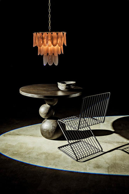 Noir Lotus Chandelier, 4-Light, Antique Brass, Milk Glass, 20"W (LAMP650MB YUU6013GWV)