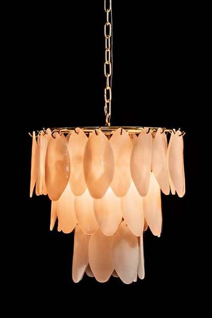 Noir Lotus Chandelier, 4-Light, Antique Brass, Milk Glass, 20"W (LAMP650MB YUU6013GWV)
