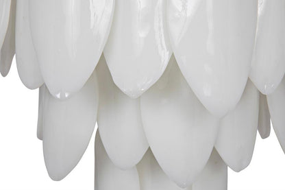 Noir Lotus Chandelier, 4-Light, Antique Brass, Milk Glass, 20"W (LAMP650MB YUU6013GWV)