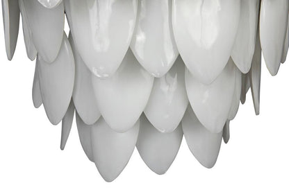 Noir Lotus Chandelier, 4-Light, Matte Black, Milk Glass, 27"W (LAMP780MTB YUU6013GWX)