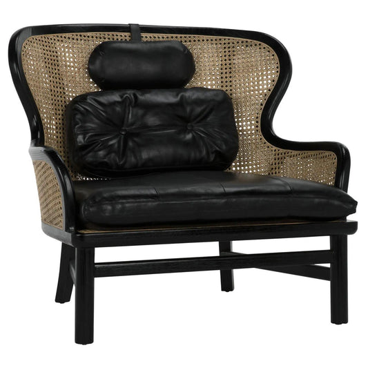 Noir Marabu Armchair Black Charcoal, Black